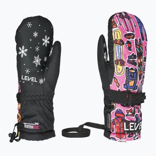 Guanti da snowboard per bambini Level Junior Mitt hot pink