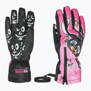 Guanti da sci per bambini Level Lucky hot pink