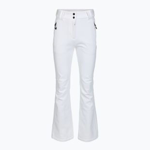 Pantaloni da sci donna EA7 Emporio Armani Ski Kitzbuhel Softshell a vita alta bianco