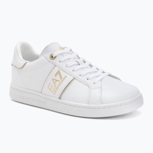 EA7 Emporio Armani Classic Logo scarpe con dettagli in bianco/oro
