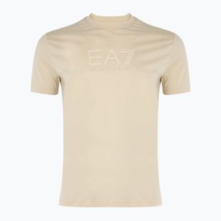 T-shirt da uomo EA7 Emporio Armani Visibility Cotton Crew latte di mandorla