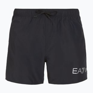 Pantaloncini da bagno EA7 Emporio Armani Extended Logo Boxer uomo nero / argento