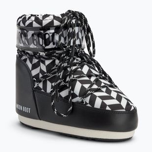Donna Moon Boot Icon Low Optical nero/bianco stivali da neve