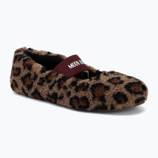 Pantofole da donna Moon Boot Fleece Ballerina Leopard cognac/cocoa