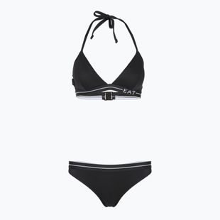 Costume da bagno due pezzi donna EA7 Emporio Armani Logo Tape Bikini Triangle nero