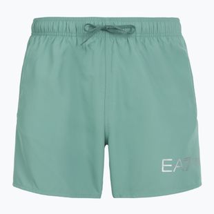 Pantaloncini da bagno EA7 Emporio Armani Extended Logo Boxer uomo blu minerale / argento