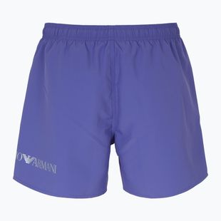 Pantaloncini da bagno EA7 Emporio Armani Extended Logo Boxer uomo blu corsico / argento