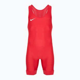 Tuta Nike Grappler Elite Singlet bianca e scarlatta da uomo
