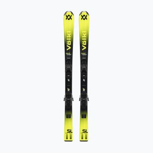 Sci da discesa per bambini Völkl Racetiger Jr Yellow + attacchi 4.5 VMotion Jr 100-120 cm black