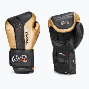 Guanti da boxe Rival RB10 Intelli-Shock Bag nero/oro