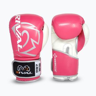 Guantoni da boxe Rival RB7 Fitness Plus Bag rosa/bianco