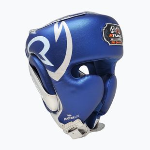 Casco da boxe Rival RHG100 Professional Headgear blu/argento