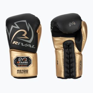 Guantoni da boxe Rival RS100 Professional nero/oro