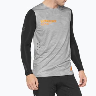 Canotta ciclismo uomo 100% R-Core Concept senza maniche grigio camo