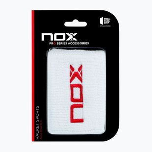 Fasce da polso in spugna NOX Wristband with Logo 2 szt. white/red