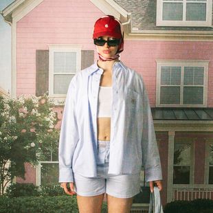 Camicia donna Kaotiko Stripes Dark People blu/bianco