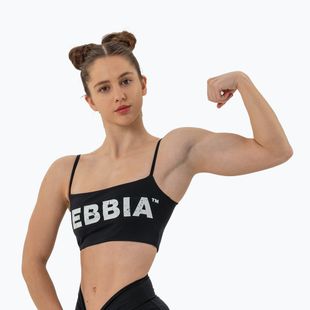 Top da allenamento donna NEBBIA Reggiseno a fascia Check nero