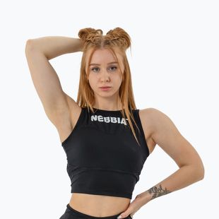 Top da allenamento donna NEBBIA Gym Therapy Cropped nero