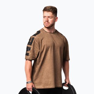 Camicia da allenamento NEBBIA Washed-Off Lifting Club da uomo marrone chiaro