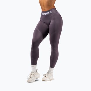 Leggings da allenamento donna NEBBIA Flow Seamless Push-Up dark grey