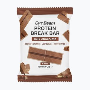 Barretta proteica GymBeam Break Bar 3pack 64,5 g milk chocolate