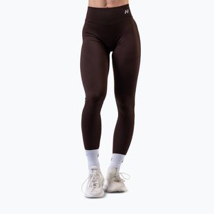 Leggings da allenamento donna NEBBIA Power marrone scuro