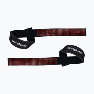 Cinghie per il sollevamento pesi GymBeam X-Grip black/red