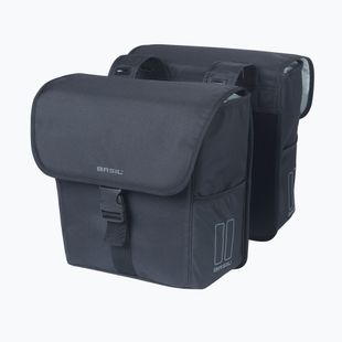 Basil Go Double Bag borsa da bici 32 l nero pieno