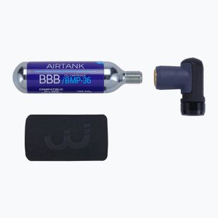 BBB Cycling Pompa Co2 AirPush + 1x cartuccia da 16 g nero
