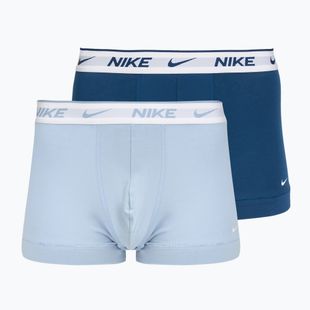 Boxer da uomo Nike Everyday Cotton Stretch Trunk 3 paia blu militare chiaro/blu force/bianco in vita
