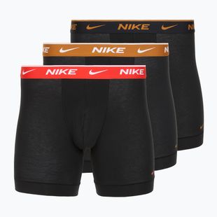 Uomo Nike Everyday Cotton Stretch boxer 3 paia nero light crimsn/desrt ochre/nero in vita
