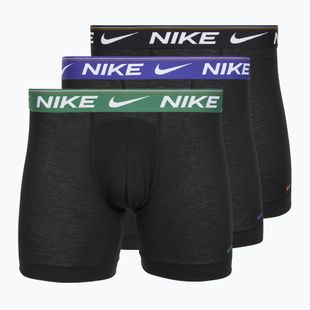 Boxer Nike Dri-FIT Ultra Comfort da uomo 3 paia nero evrgreen aura/deep night/nero in vita