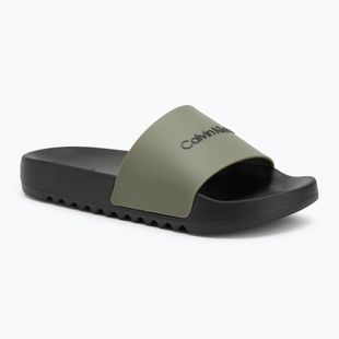Calvin Klein infradito uomo HM0HM01063 Chuncky Pool Slide Rub Smokey Olive/Nero