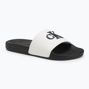 Calvin Klein infradito uomo YM0YM01281 Jelly Mono PU Bright White/Black