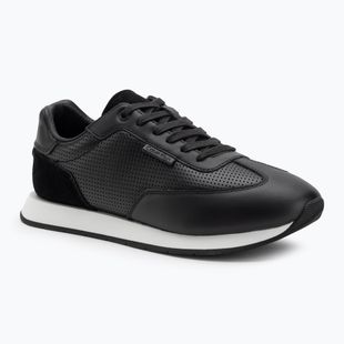 Calvin Klein scarpe da uomo HM0HM01871 Low Prof Runn Laceup Perf Lth Nero/Bianco brillante