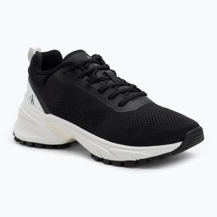 Calvin Klein scarpe da uomo YM0YM01284 Hike Runner Tech Knit Nero/Bianco brillante