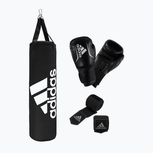 adidas Performance Boxing Set sacco + guantoni + benda bianco e nero ADIBAC11KIT-EUN