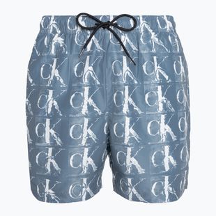 Pantaloncini da bagno Calvin Klein Medium con stampa a coulisse da uomo, blu