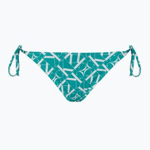 Calvin Klein String Side Tie Print monogramma blu - slip del costume da bagno