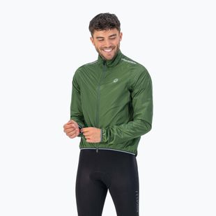 Giacca da ciclismo uomo Rogelli Essential Rain fluorescent army green