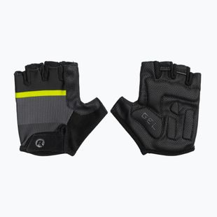 Guanti da ciclismo Rogelli Hero II da uomo nero/fluoro/grigio