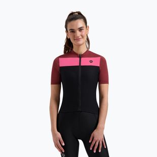 Maglia da ciclismo da donna Rogelli Core Block W black/bordeaux/pink