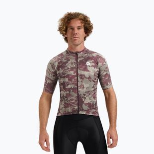Maglia da ciclismo Rogelli Essential Graphic II uomo taupe / bordeaux