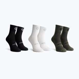 Calzini Rogelli Core Combi 3 paia nero/bianco/verde militare