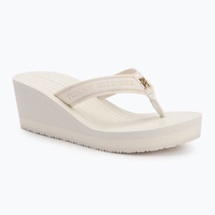 Tommy Hilfiger infradito donna Stripes Wedge Beach Sandal avorio