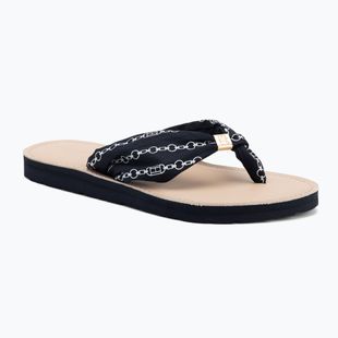 Tommy Hilfiger infradito donna Chain Print Elevated Sandal spazio blu