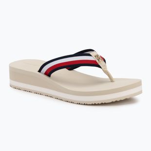 Tommy Hilfiger infradito donna Corp Mid Wedge Beach Sandal muslin