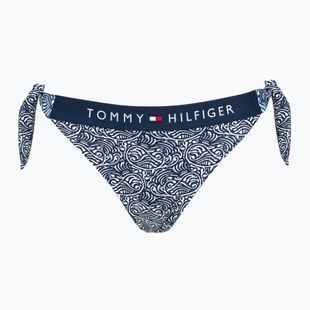 Tommy Hilfiger Slip Bikini Cheeky Side Tie Stampa onda illustrata dark night navy
