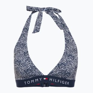 Tommy Hilfiger Halter Rp Print swimsuit top illustrated wave dark night navy