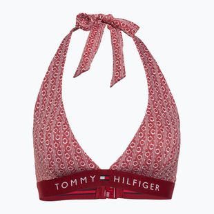 Tommy Hilfiger Halter Rp Print top costume da bagno a righe floreali rosso regata